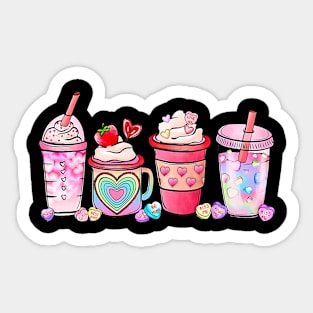 Womens Valentines Day Coffee Couple Matching Family Sticker